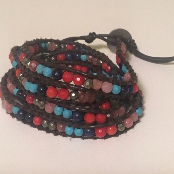 Leather beaded wrap by Lady Scorpio Ever wear - Picture 1 of 2